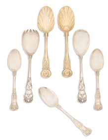 Seven Pieces of English Sterling Silver Flatware
