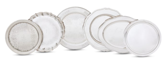 Six American Silverplate Platters