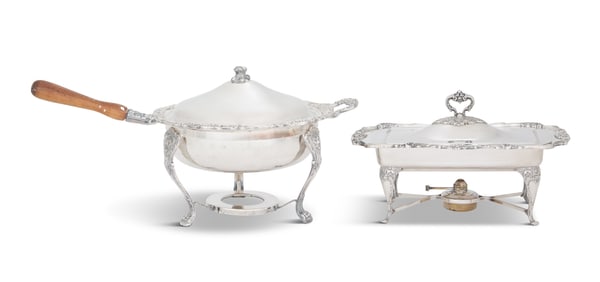 Two American Silverplate Buffet Dishes