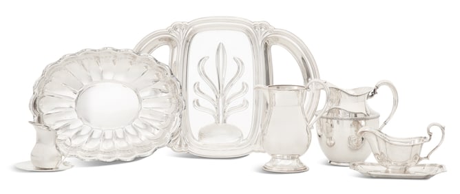 Six Pieces of Silverplate Dining Hollowware