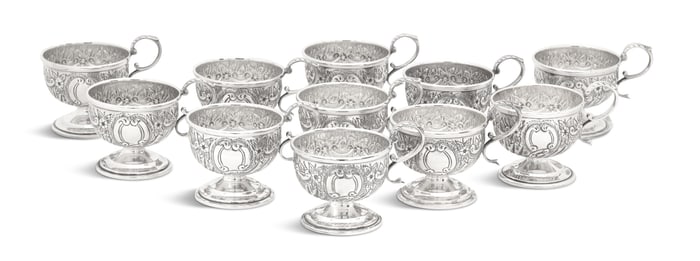 Eleven Silverplate Punch Cups