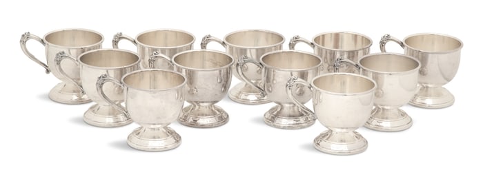 Eleven Silverplate Punch Cups