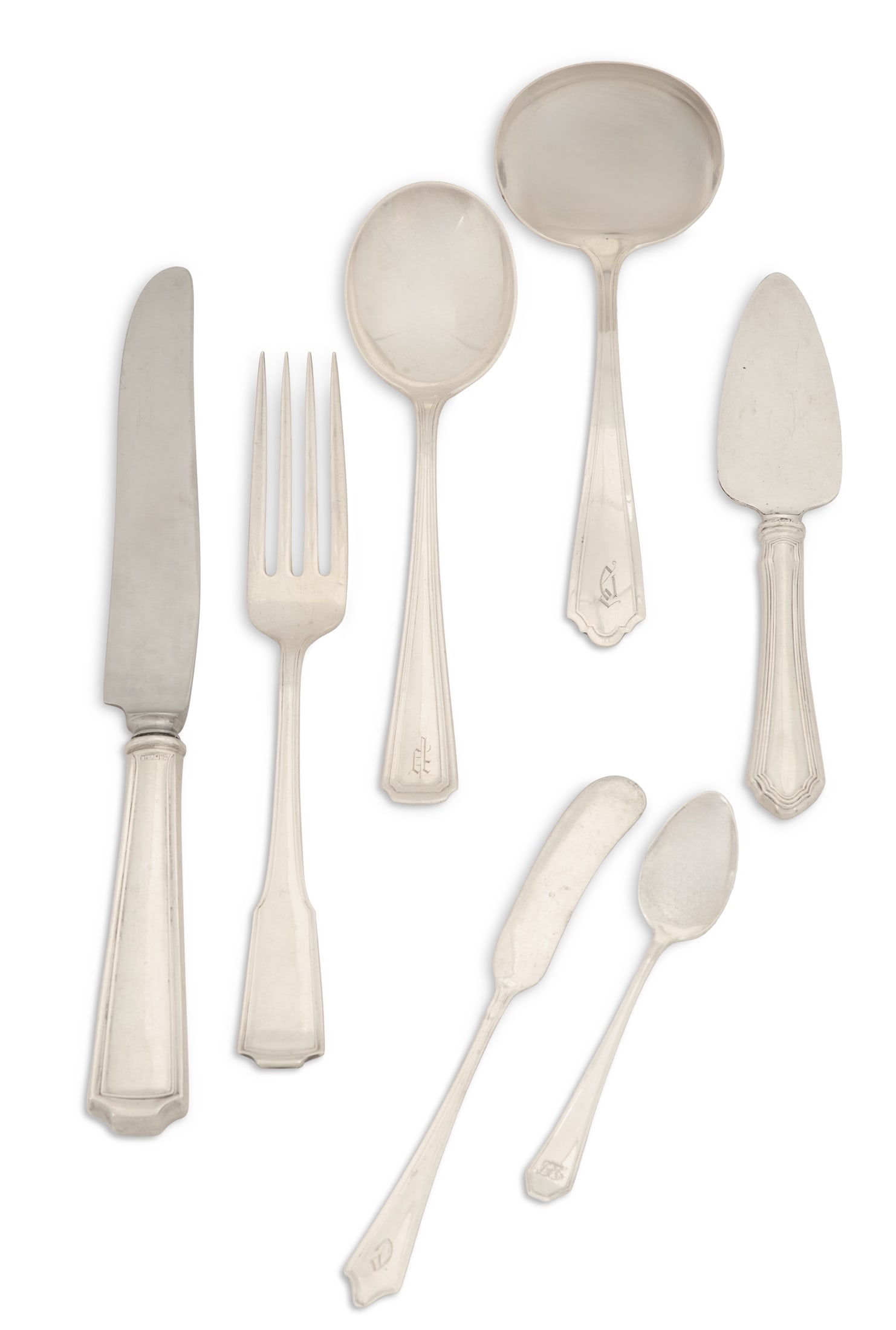 American Colonial Revival Sterling Flatware: American Colonial Revival Sterling Silver Flatwarefirst half 20th century, including pieces in patterns Alvin "Maryland"; Dominick & Haff "Queen Anne"; Frank Smith "American Chippendale"; Internationa