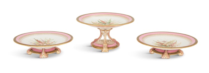 Royal Worcester Three-Piece Porcelain Garniture