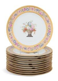 Set of Twelve Limoges Porcelain Cabinet Plates