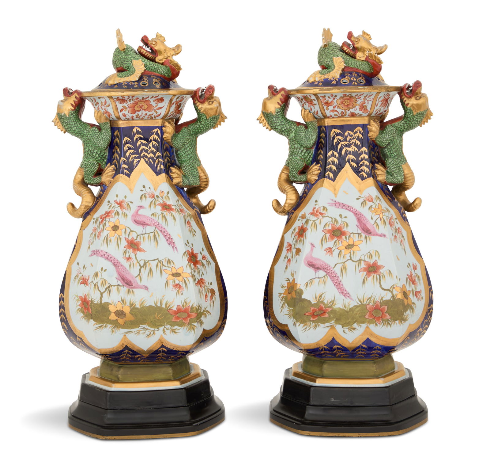 Pair of Ironstone Potpourri Urns (1 of 4)