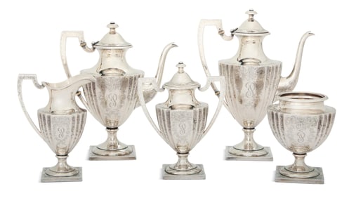 American Neoclassical-Style Sterling Tea Set