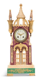 Jacob Petit Porcelain Clock in the Gothic Taste