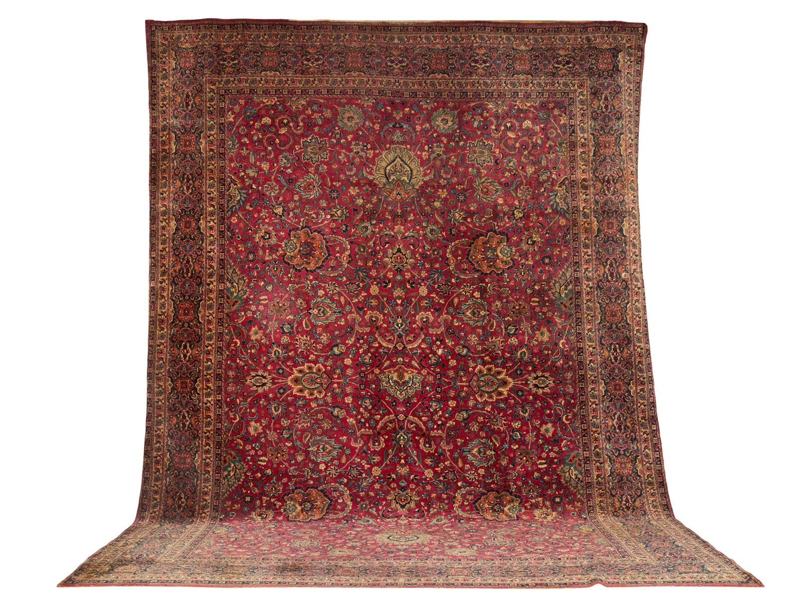 Semi-Antique Kashan Carpet: Semi-Antique Kashan Carpet13' 6" x 19' 3" Provenance: Estate of William Alexander Percy, Greenville, Mississippi; By descent the collection ofSally "Pi" Percy Lewis and the late Howard Paul Lewis, Gre