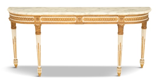 Louis XVI-Style Marble-Top Side Table