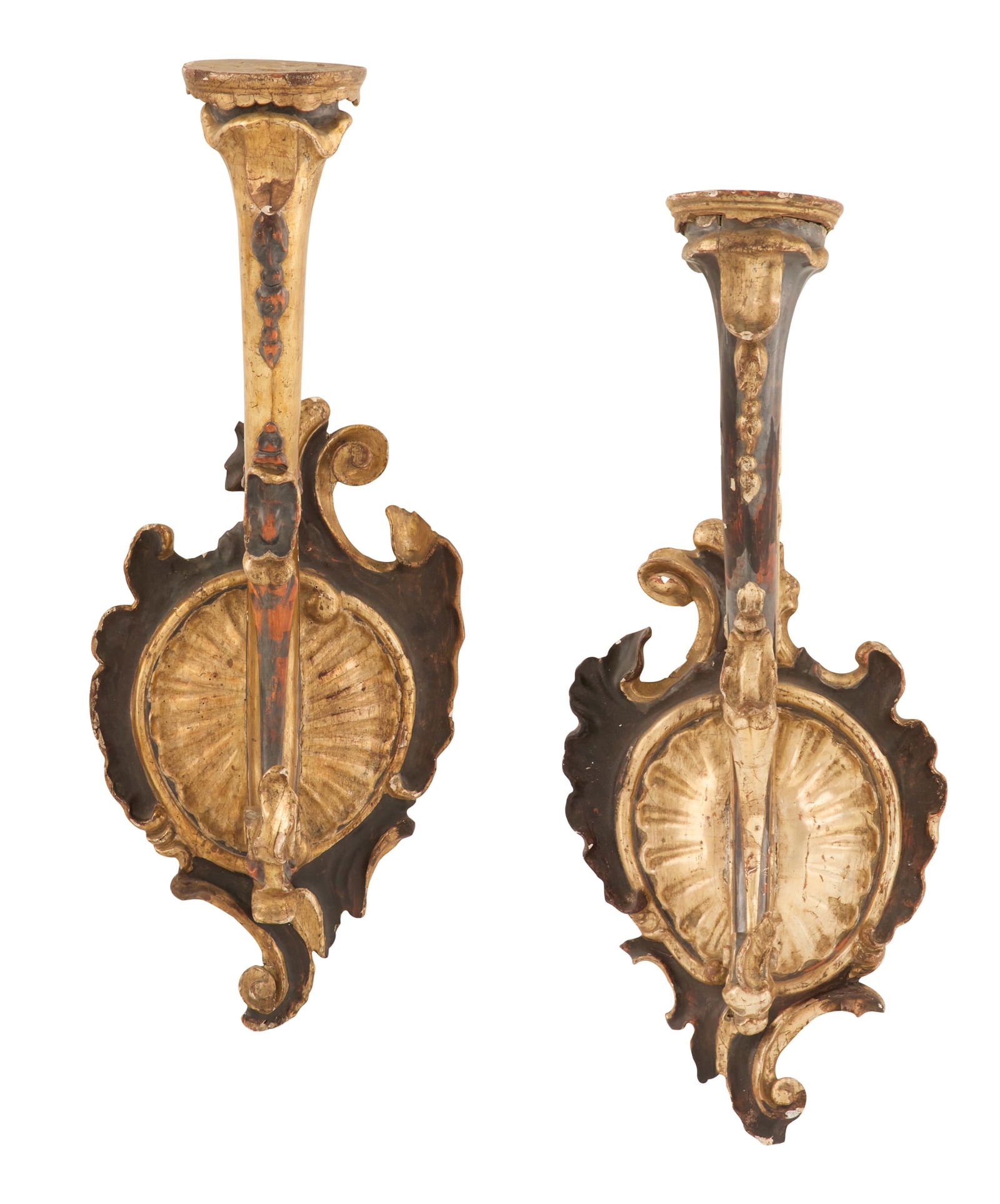 Pair of Monumental Italian Parcel-Gilt Sconces (1 of 9)