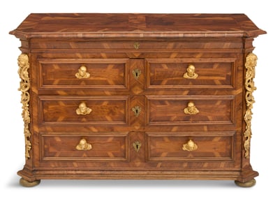 Exceptional Italian Baroque Parquetry Commode