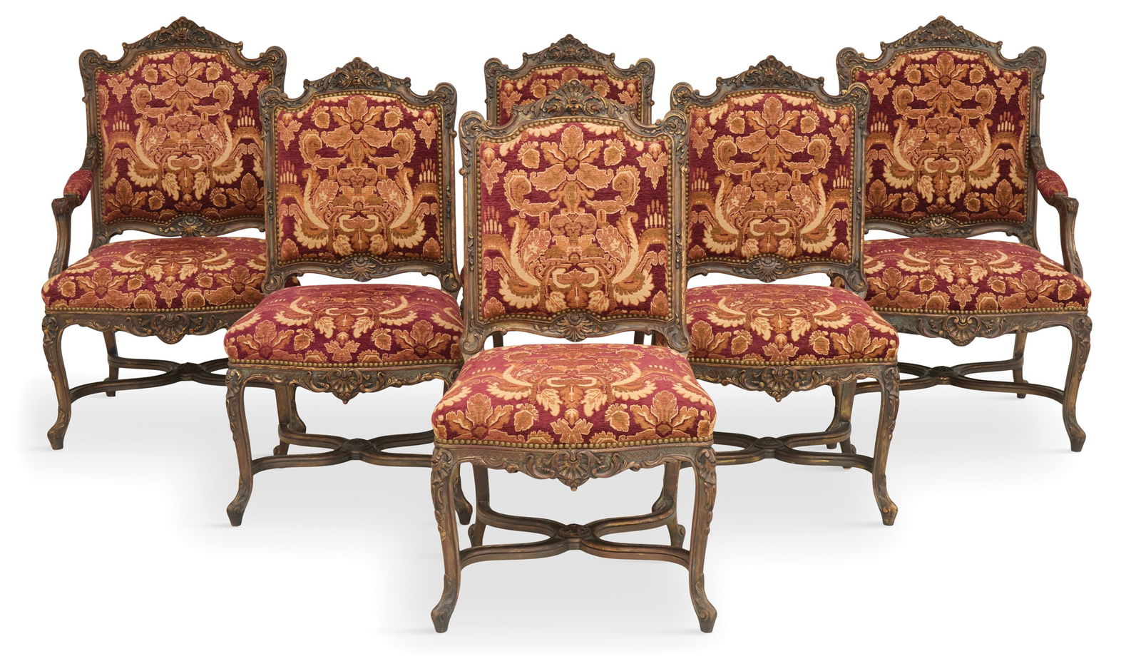 Six Louis XV-Style Mahogany Dining Chairs (1 of 4)