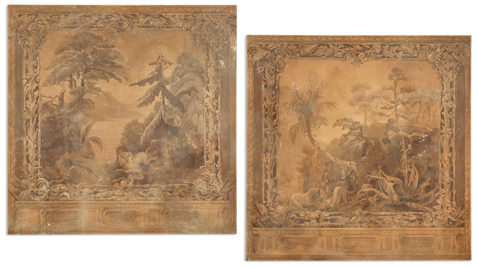 Pair of Painted Canvas Panels (1 of 5)