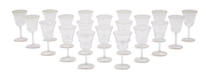Twenty St. Louis "Apollo Gold" Burgundy Glasses