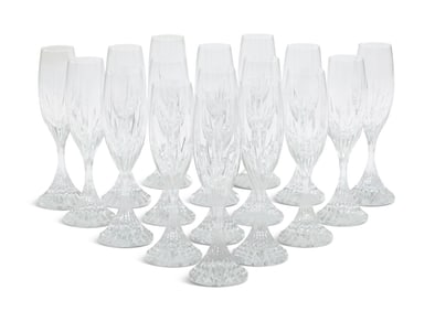 Seventeen Baccarat "Massena" Champagne Flutes