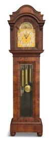 Large Colonial Revival Mahogany Tall Case Clock