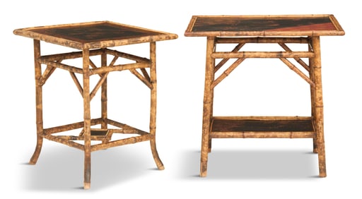 Two Similar Japanese Bamboo Tables