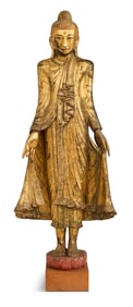 Monumental Burmese Giltwood Buddha