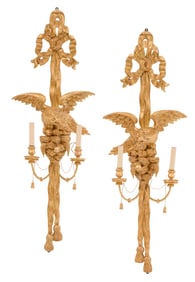 Pair of Large Giltwood Appliques