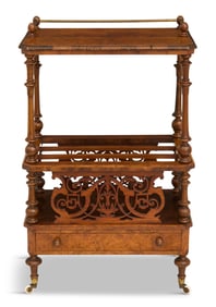 Victorian Walnut Canterbury Table