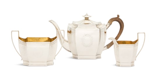 Late Georgian Sterling Silver Tea Set