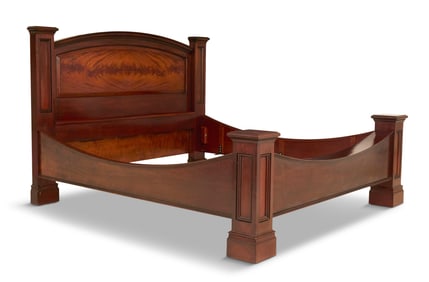 Late Classical-Style King Size Mahogany Bed