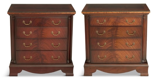 Pair of Figured Mahogany Bachelor's Chests