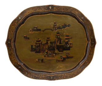 Rare B. Walton Chinoiserie Papier-Mache Tray