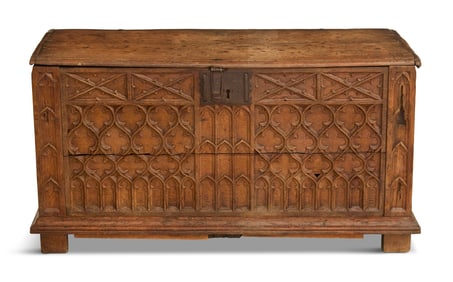 Medieval Gothic Chestnut Coffer
