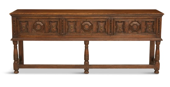 Jacobean-Style Oak Console