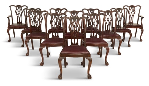 Twelve George III-Style Mahogany Dining Chairs