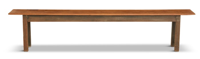 Vernacular Pine and Polychrome Long Bench
