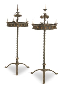 Pair of Wrought-Metal Candelabra
