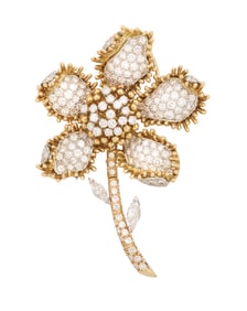 Van Cleef & Arpels Diamond Flower Brooch/Pendant