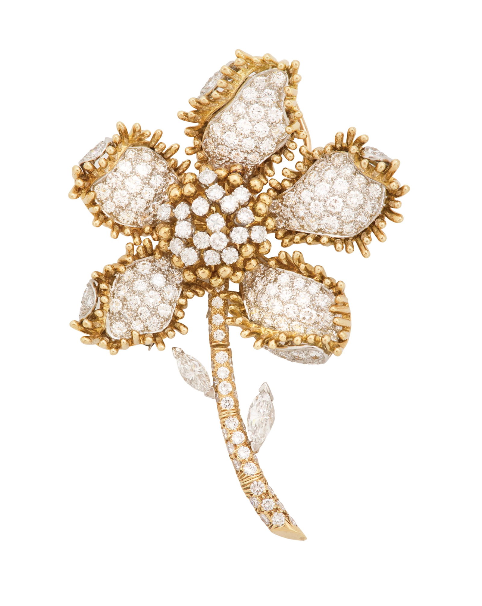 Van Cleef & Arpels Diamond Flower Brooch/Pendant