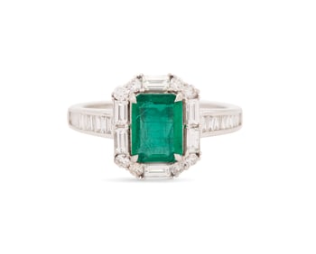 Emerald and Diamond Ring