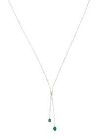 Diamond and Emerald Lariat Necklace
