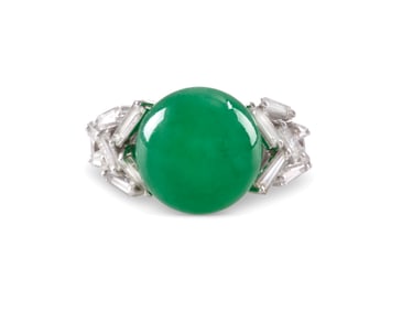 Jadeite and Diamond Ring