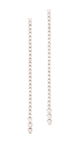 Pair of Diamond Dangle Earrings