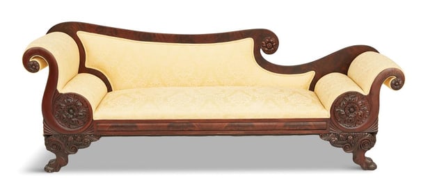 American Classical Mahogany Recamier