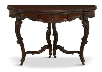 American Rococo Revival Rosewood Games Table