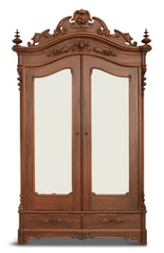 American Rococo Revival Mahogany Armoire