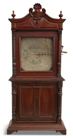 Regina Mahogany Upright Music Box