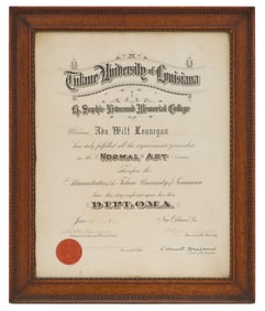 Ada Wilt Lonnegan's H. Sophie Newcomb Diploma