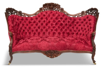 Rare American Laminated Rosewood Sofa