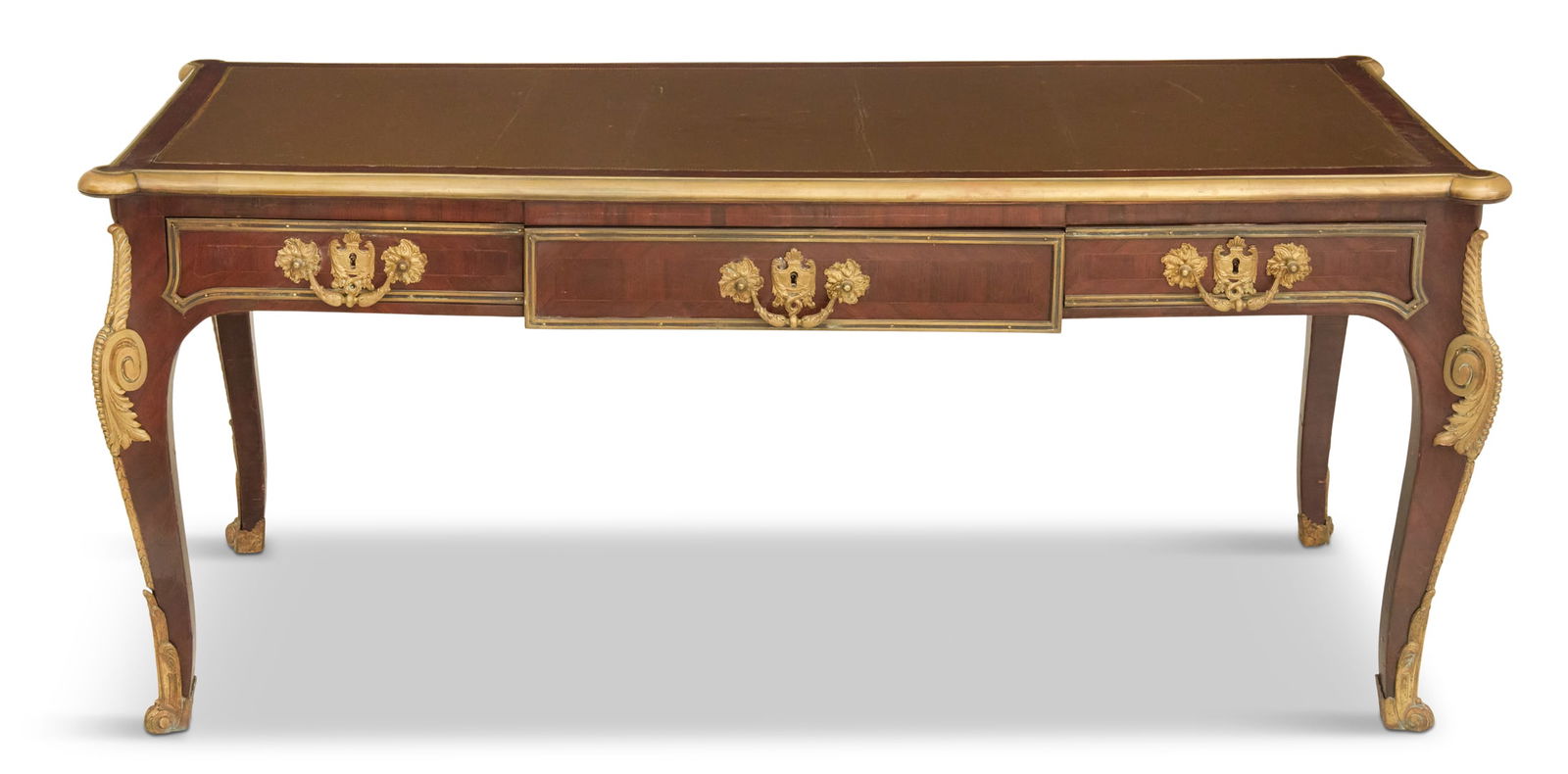 Regence-Style Mahogany and Kingwood Bureau Plat (1 of 3)