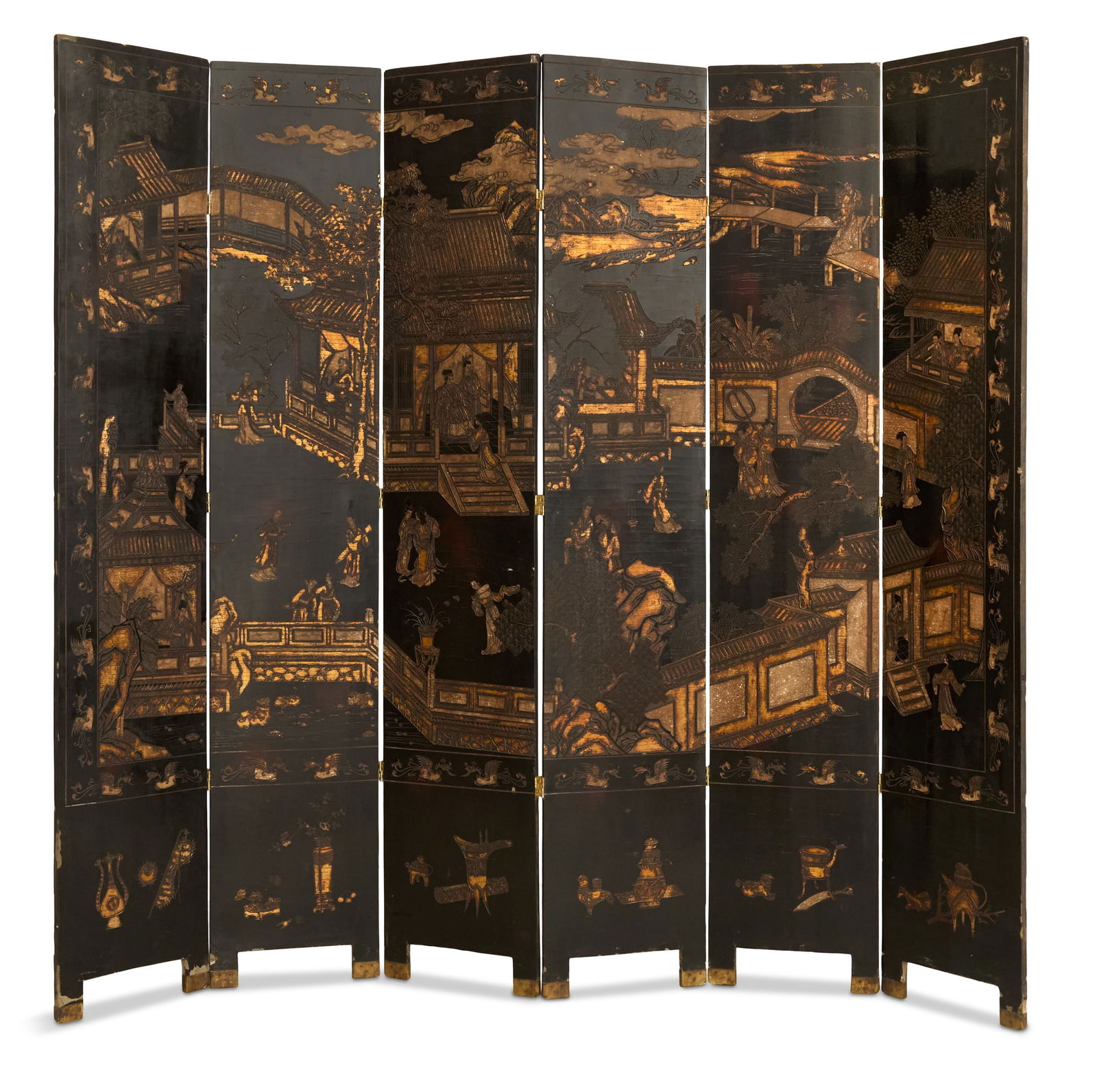 Chinese Black-and-Gold-Lacquered Screen (1 of 5)