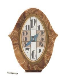 French Art Deco Onyx Table Clock