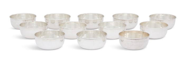 Set of Twelve Sterling Silver Bowls